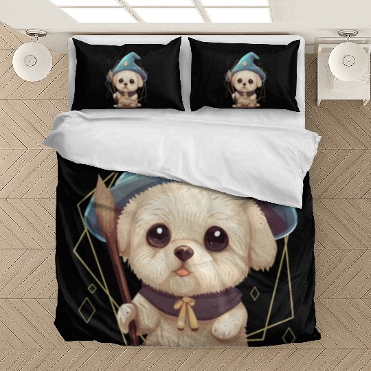 Cute Wizard Dog Roleplaying Dice Nerdy RPG Tableto Bedding Sets