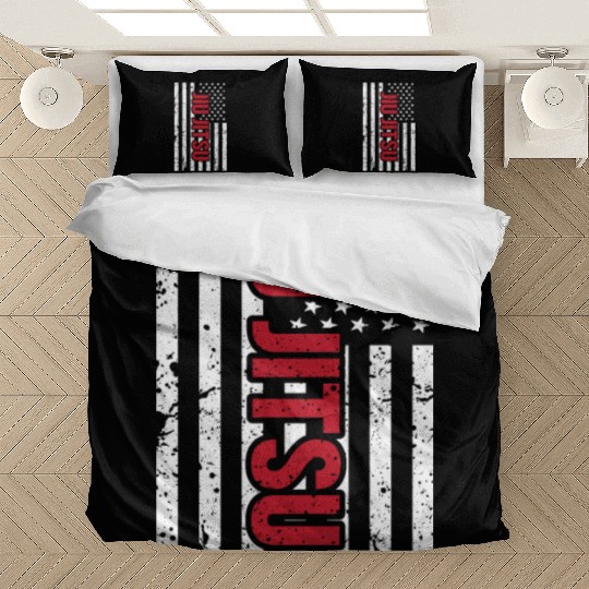 Patriotic Mma Bjj American Flag Jiu Jitsu Bedding Sets