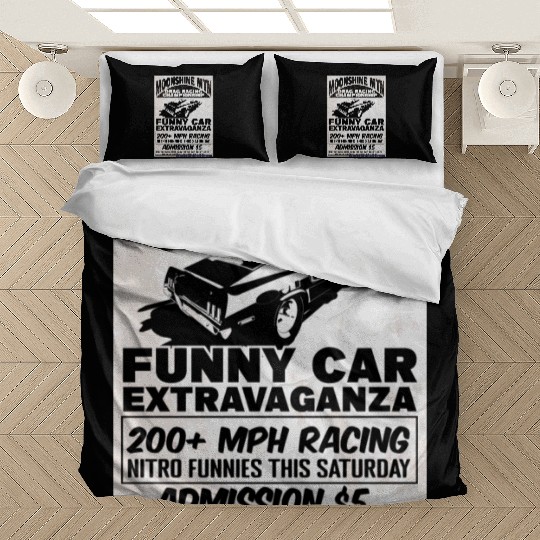 Vintage Hot Rod Classic Drag Racing Poster Bedding Sets