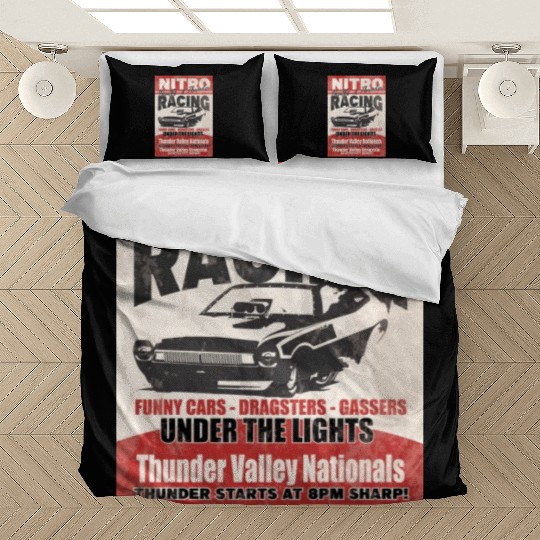 Vintage Hot Rod Classic Funny Drag Racing Poster Bedding Sets
