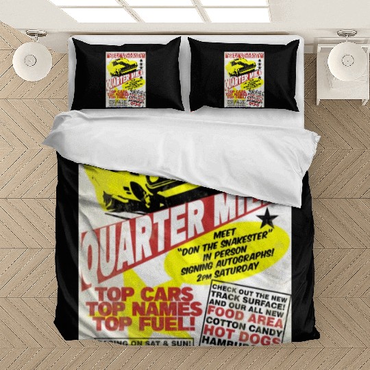 Vintage Hot Rod Classic Drag Racing Poster Bedding Sets