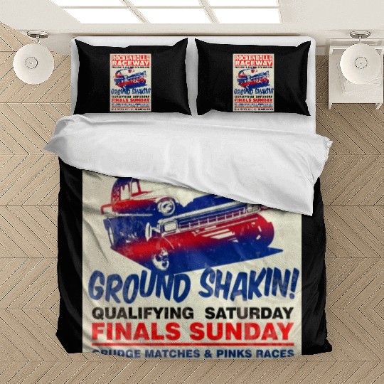 Vintage Hot Rod Classic Drag Racing Poster Bedding Sets