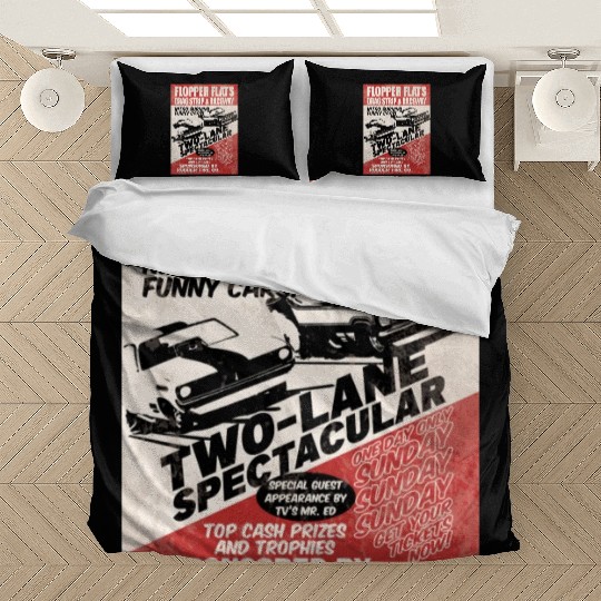 Vintage Hot Rod Classic Drag Racing Poster Bedding Sets