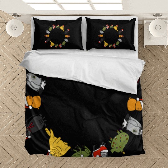 Christmas Holidays Cute Animals Stars Candy Canes Bedding Sets