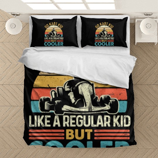Go Kart Kid Retro Go Karting Go Cart Racing T Shi Bedding Sets