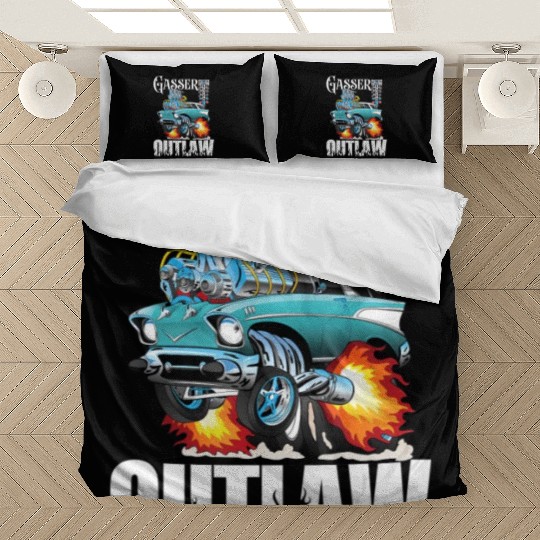 Gasser Outlaw Class Vintage Drag Racing Race Car Bedding Sets