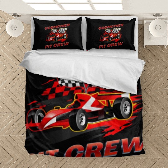 Godmother Pit Crew Race Car Birthday Party Racing Bedding Sets