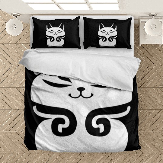 Maneki Neko Japanese Symbol of Good Luck Bedding Sets