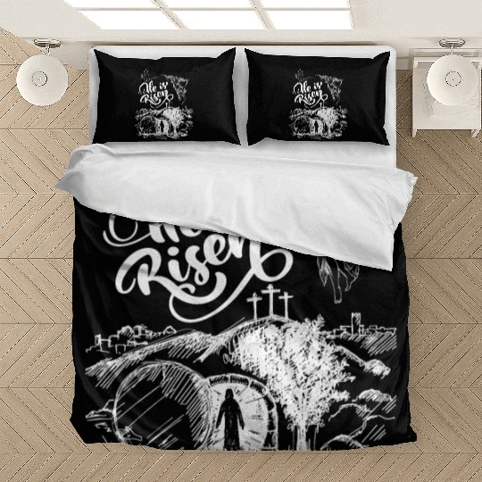 He Is Risen- White Drawing Angel HD Bedding Sets