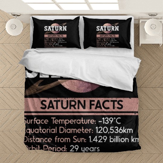 Saturn Planet Facts Space Lover Solar System Bedding Sets