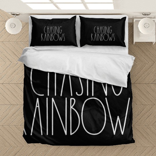 Chasing Rainbows White Rae Dunn Inspired Decor Bedding Sets