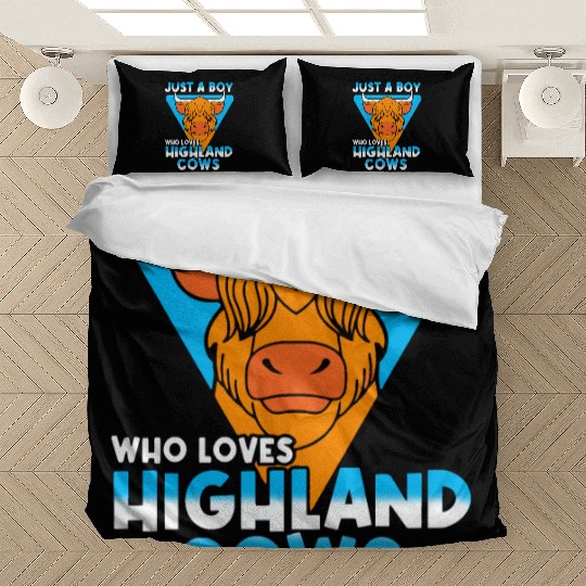 Just A Boy Who Loves Highland Bedding Sets