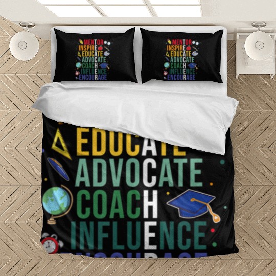 Mentor Inspire Educate Inspired Teacher Life Back Bedding Sets