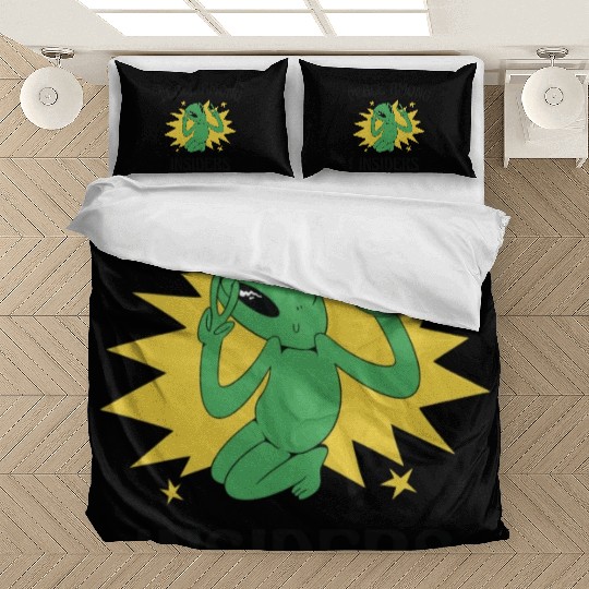 Area 51 Peace Alien Head Martian Space Outsider Bedding Sets