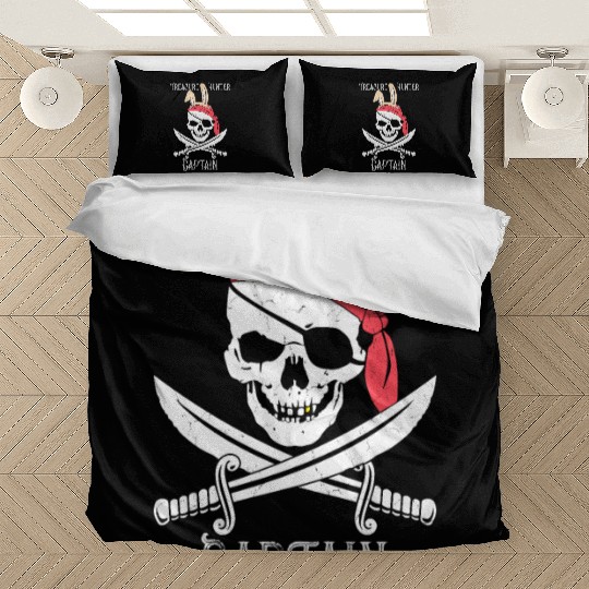 Jolly Roger Pirate Easter Bunny Treasure Hunter Bedding Sets