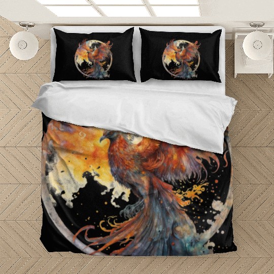 Fire Phoenix Watercolor Clipart Bedding Sets