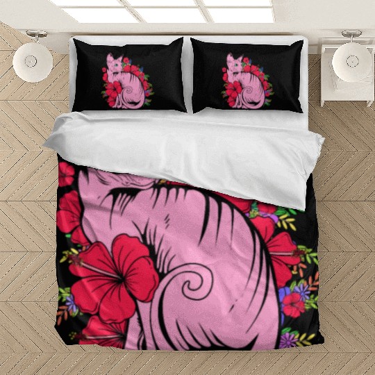 Cat Owner Pet Kitten Sphynx Cat With Flowers Bedding Sets