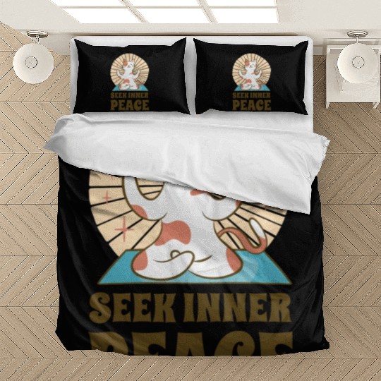 Serenity Cat Yoga Cat Owner Meditation Yoga Fan Bedding Sets