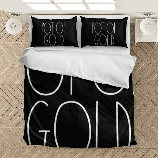 Pot of Gold White Rae Dunn Inspired Minimalist Bedding Sets