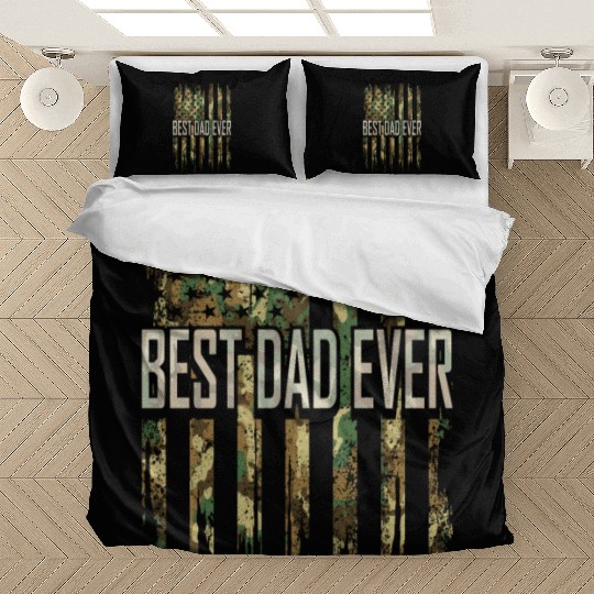Dad Fathers Day For Men Camouflage US Flag Great Bedding Sets