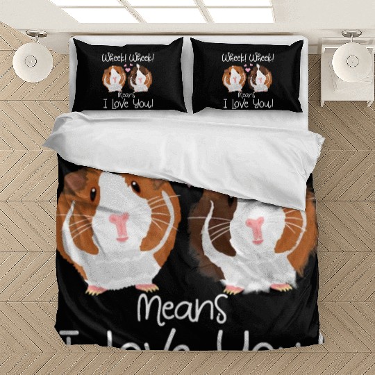 Wheek I Love You Guinea Pig Clothes Cavy Gift Guin Bedding Sets