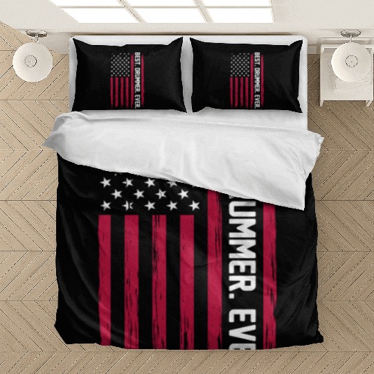 Drummer American Flag Drum Player US Flag Drummer Bedding Sets