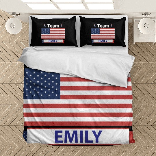 Team Emily USA American Flag Stars Bedding Sets