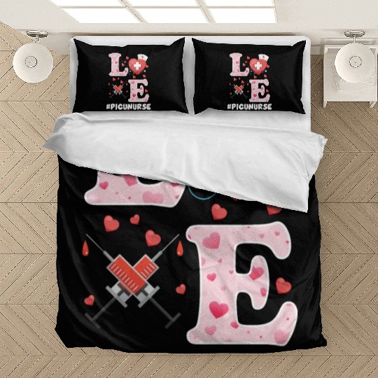 Cute PICU Nurse Valentines Day Design Bedding Sets
