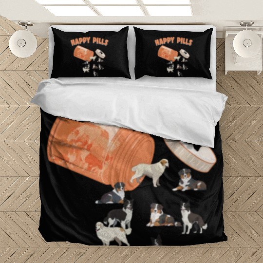 Happy Pills Dogs Funny Farm Animal Lovers Humor Bedding Sets
