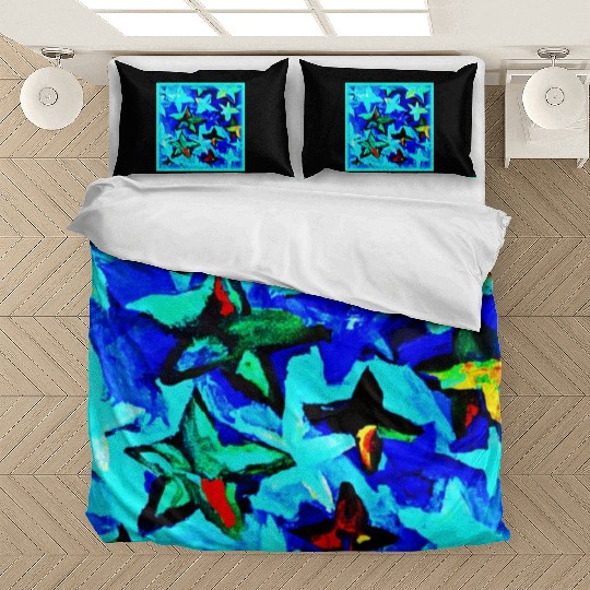 Blue Starry Night Sky Painting. Buy Now Bedding Sets
