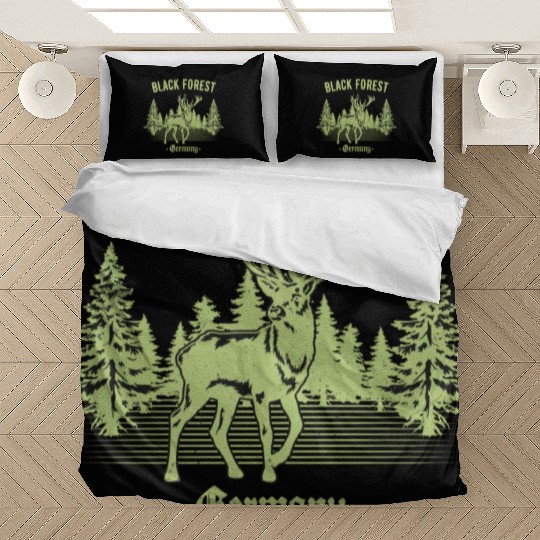 Black Forest Germany Deer With Trees Swabia Bedding Sets