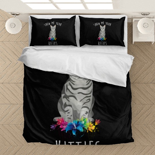 Show Me Your Kitties Flower Cat Lovers Mothers Day Bedding Sets