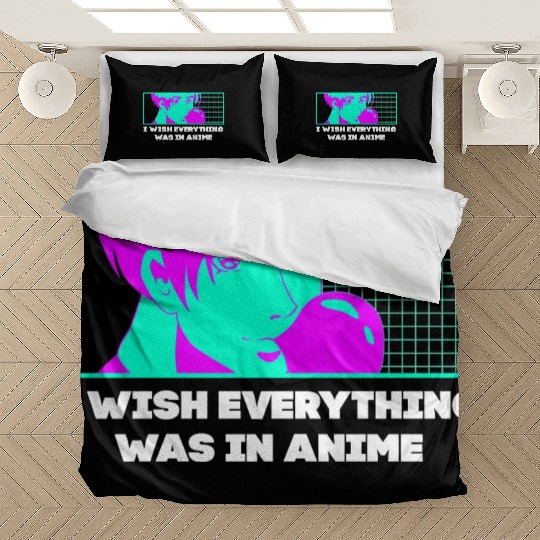 I Wish Everything Was in Anime Japanese Anime Love Bedding Sets