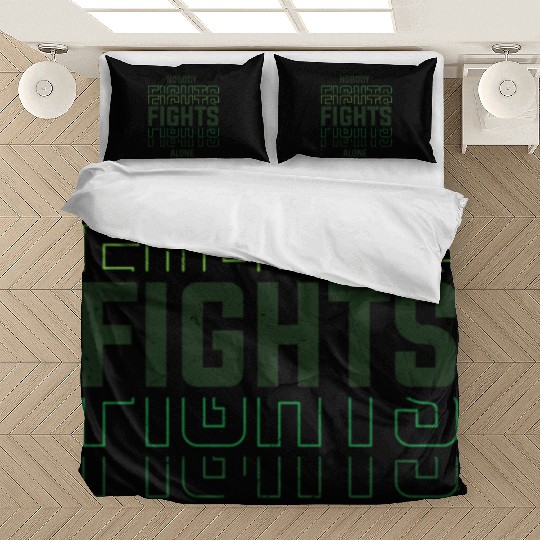 Nobody Fights Alone Green Mental Health Bedding Sets