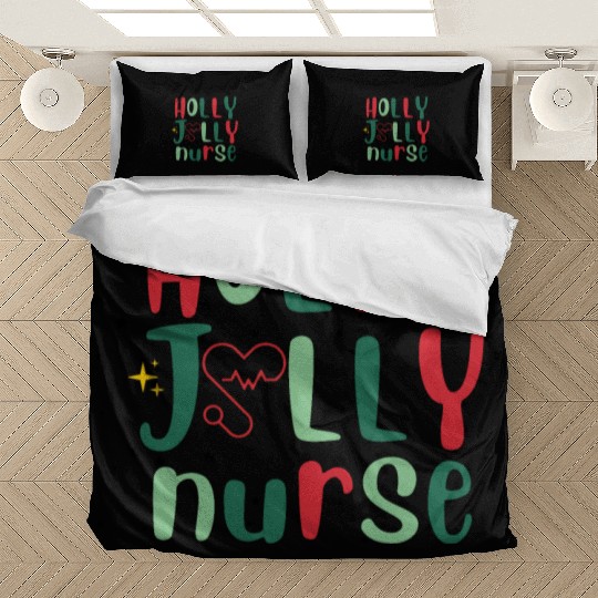 HOLLY JOLLY NURSE Bedding Sets