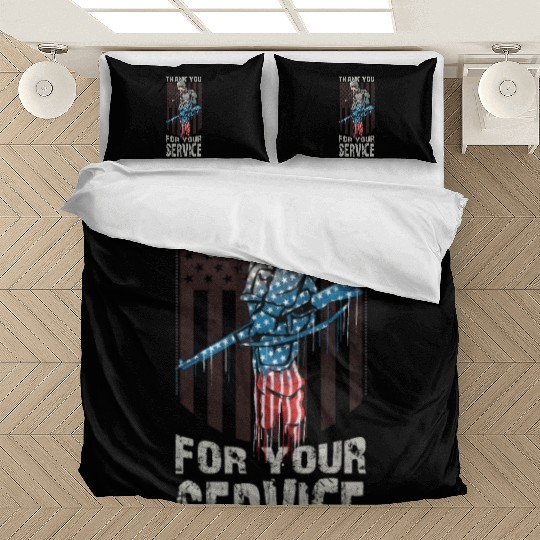 Thank You For Your Service Veteran US Flag Veteran Bedding Sets