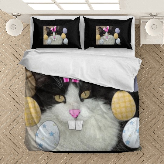 Easter Bunny Cat Face Decor Bedding Sets