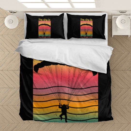 Skysurfing ,parachute skydiver , extreme sports Bedding Sets