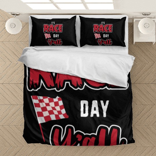 Its Race Day Yall Funny Dirt Track Racing Bedding Sets