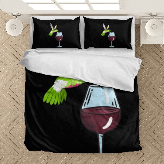 Hummingbird Drinking Wine Birdwatching Hummingbird Bedding Sets