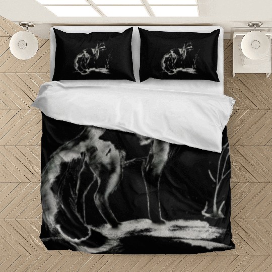 Fox Sumie Painting Kitsune Japanese art Bedding Sets