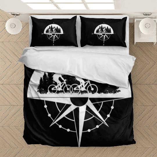 MTB Compass Mountain Bike Couple In Love Bedding Sets