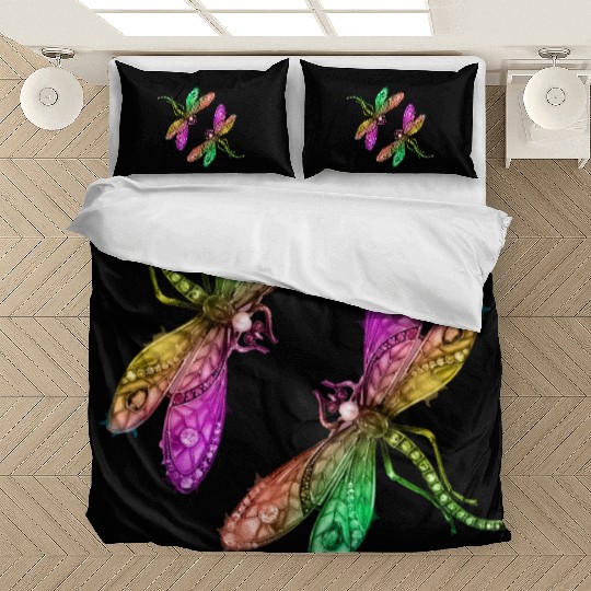 Spring, colorful insects playing. Bedding Sets