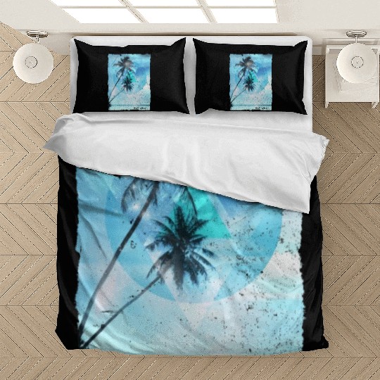 Artistic Key West Florida Palm Tree Vacation Bedding Sets