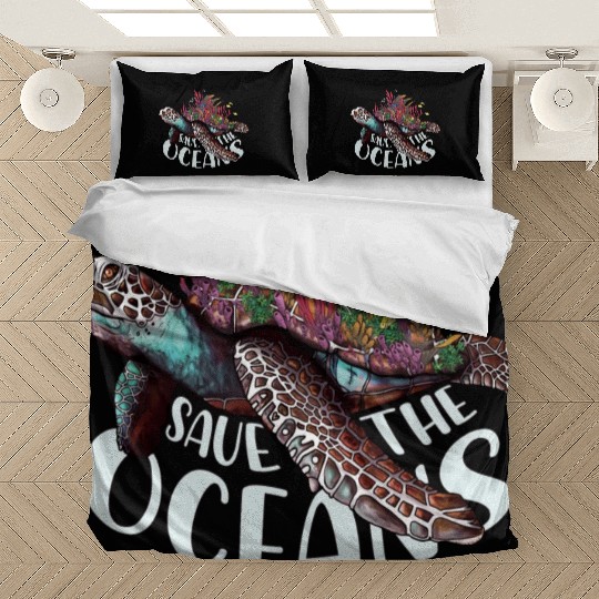 Save The Ocean Sea Turtle Reefs Cartoon Bedding Sets