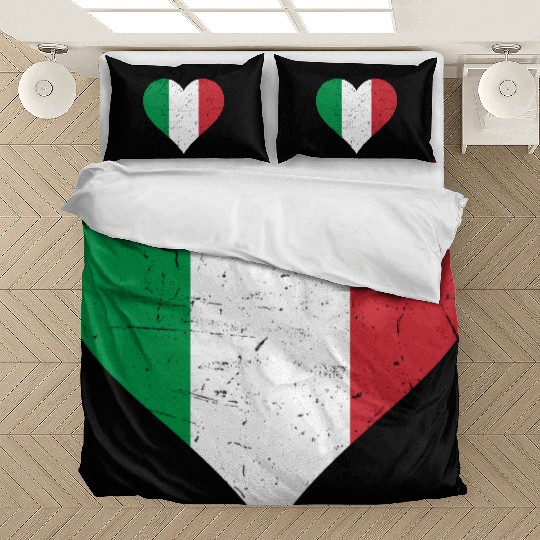 Italy Heart Vintage Flag Italy Love Bedding Sets