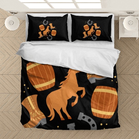 Cowboy Horse Riding Barrel Racing Bedding Sets