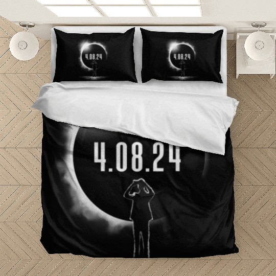 Total Solar Eclipse Man Silhouette 4.08.24 Men's Bedding Sets