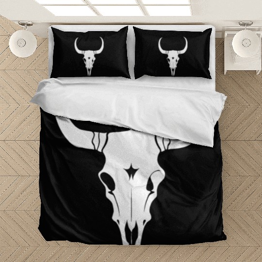 Cattle Skull Cow Skull Rodeo Western Skeleton Bedding Sets