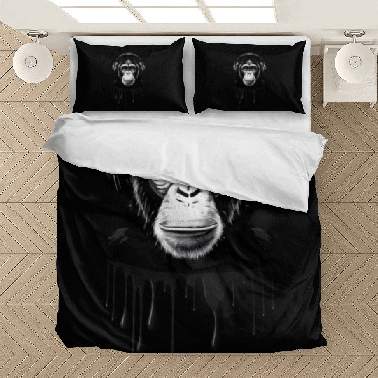 Chimpanzee with Headphones Monkey Music DJ Bedding Sets